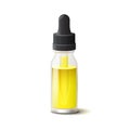 Small glass bottle with essence cosmetic or aroma oil