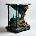 Exotic Fantasy Living Room Sculpture In Glass Display Case