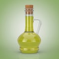 Small Glass Decanter Bottle of Olive Oil Cork. 3d Rendering Royalty Free Stock Photo