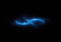 Small glowing blue nebula cloud abstract cosmic light background Royalty Free Stock Photo