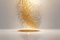 Small gold sparkles fly in the air Royalty Free Stock Photo