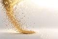 Small gold sparkles fly in the air Royalty Free Stock Photo