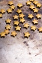 Small golden stars on a old metal background Royalty Free Stock Photo