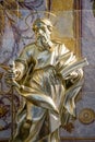 small golden statue representing saint john present in the church of saint Paul in lisbon. Royalty Free Stock Photo