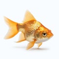 Small Goldfish Close up portrait isolated on white background Royalty Free Stock Photo