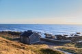 Small Granite House Beside North Sea Cliff in Aberdeen Scotland Royalty Free Stock Photo