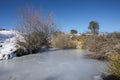 Small granite quarry where groundwater level is emerged