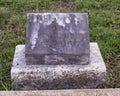 Small gravestone for Mary A. Bobo in the Bedford Cemetery in Bedford, Texas.