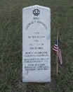 Small gravestone for Sergeant George T. Johnson in the Bedford Cemetery in Bedford, Texas.