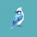 Playful Blue Jay Cartoon Design On Watercolored Background