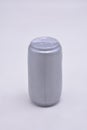 Small gray silver aluminum drinking toy can Royalty Free Stock Photo
