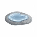 Small Gray Stone with a Blue Water Pool on White Background Illustration Royalty Free Stock Photo
