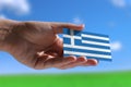 Small Greek flag Royalty Free Stock Photo