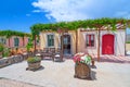 Small Greek house in the village of Lasithi Plateau Royalty Free Stock Photo