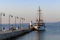 Small Greek tourist ship embarks passengers