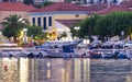 Small greek town in sunset colours, Galaxidi, Greece