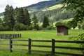 Fence on lawn