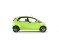 Small green electric modern car - side view Royalty Free Stock Photo