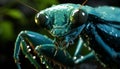 A small green fly with multi colored wings in nature generated by AI Royalty Free Stock Photo