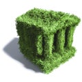 Small green grass bank