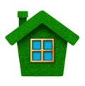 Small green grass house with window Royalty Free Stock Photo