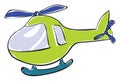 A utility aircraft/A small green helicopter, vector or color illustration Royalty Free Stock Photo