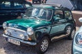 Small green Morris Mini Cooper parked