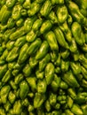 Small green peppers, closeup, full frame