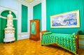 The small green room in Albertina Palace museum in Vienna, Austria