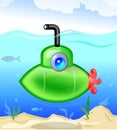 Small green submarine