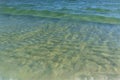 Small green waves near the shore of the ocean Royalty Free Stock Photo