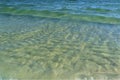 Small green waves near the shore of the ocean Royalty Free Stock Photo