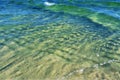 Small green waves near the shore of the ocean Royalty Free Stock Photo