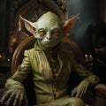 Baroque Minimalism: A Cinematic Portrait Of Yoda In Stefan Gesell\'s Style