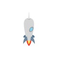 Small grey rocket icon, isometric 3d style