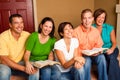 Small Group Bible Study. Multicultural small group. Royalty Free Stock Photo