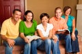 Small Group Bible Study. Multicultural small group. Royalty Free Stock Photo