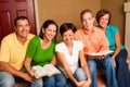 Small Group Bible Study. Multicultural small group. Royalty Free Stock Photo