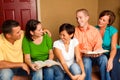 Small Group Bible Study. Multicultural small group. Royalty Free Stock Photo