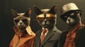 Feline Fashionistas Stylish Cats In Sunglasses And Suits