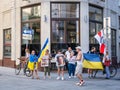 Small group of pro-Ukraine protesters protest in Vienna Austria
