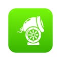 Small gun icon green vector