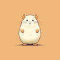 White Hamster: A Minimalist Masterpiece In Vector Illustration