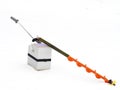 Small hand operated ice auger used in ice fishing
