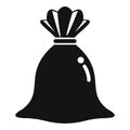 Small handle bag of trash icon simple vector. Eco sack