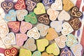 Small handmade clay hearts, Morocco