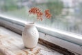 Small handmade white clay with cat paws pot for making wishes or flowers from boutonnieres. Decor engobe, covered with transparent