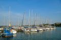 Small harbor in Desenzano del Garda located on Lake Garda in Italy Royalty Free Stock Photo