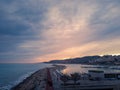 Small harbor in PeÃÂ±iscola, Spain, during sunset Royalty Free Stock Photo