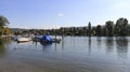 Small Harbor And River View In Switzerland Royalty Free Stock Photo